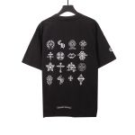  Chrome Hearts distressed washed Sanskrit cross T-Shirts black