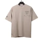  Chrome Hearts distressed washed Sanskrit cross T-Shirts gray