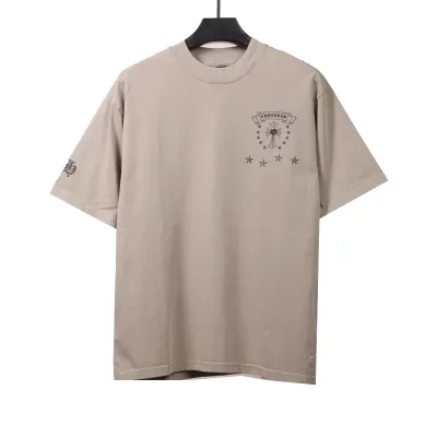  Chrome Hearts distressed washed Sanskrit cross T-Shirts gray 01
