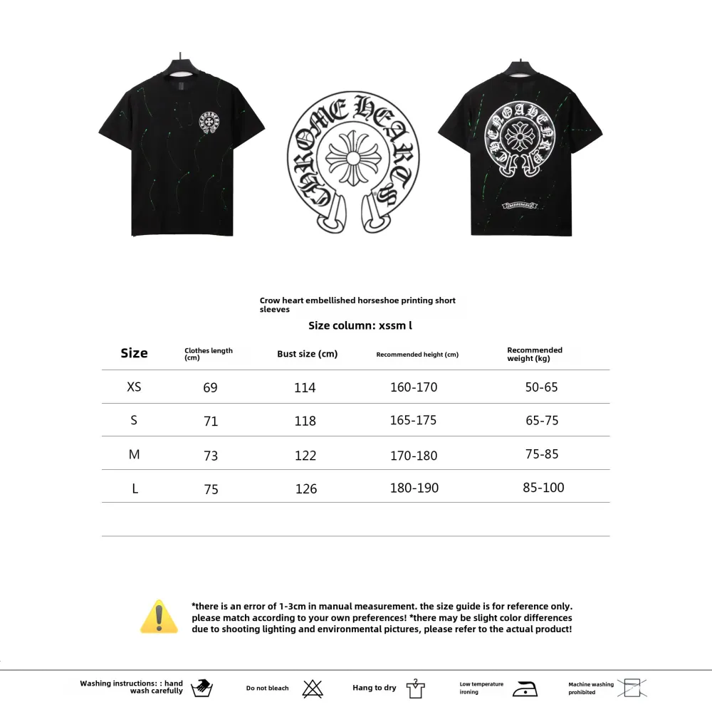  Chrome Hearts embellished horseshoe print T-Shirts  black