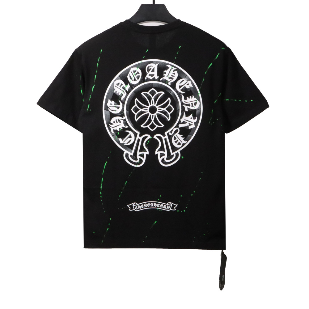  Chrome Hearts embellished horseshoe print T-Shirts  black