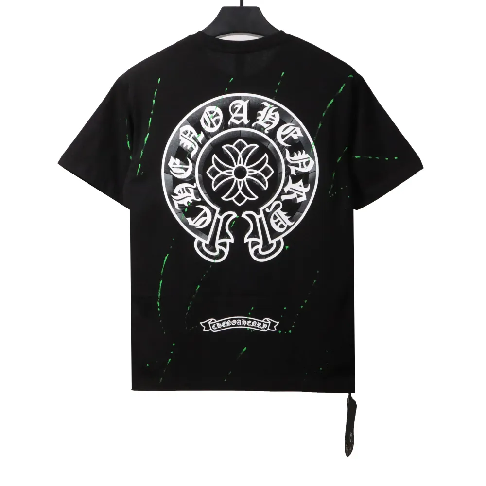  Chrome Hearts embellished horseshoe print T-Shirts  black