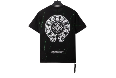 Chrome Hearts embellished horseshoe print T-Shirts  black 02