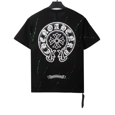  Chrome Hearts embellished horseshoe print T-Shirts  black 02