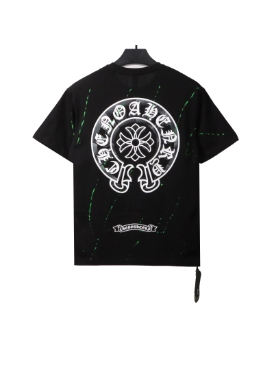 Chrome Hearts embellished horseshoe print T-Shirts  black 02