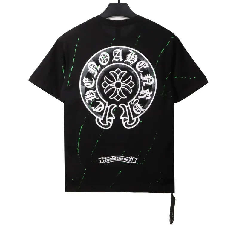  Chrome Hearts embellished horseshoe print T-Shirts  black