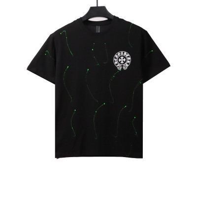 Chrome Hearts embellished horseshoe print T-Shirts  black 01
