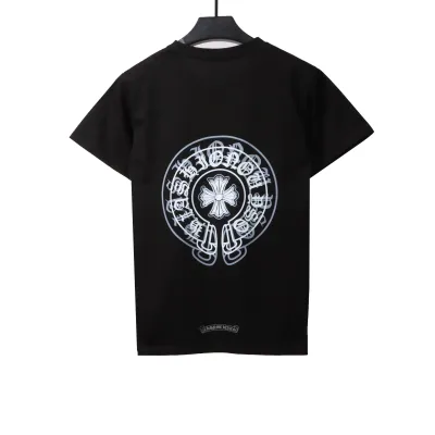 Chrome Hearts Fantasy Double Shadow Horseshoe T-Shirts Black 02