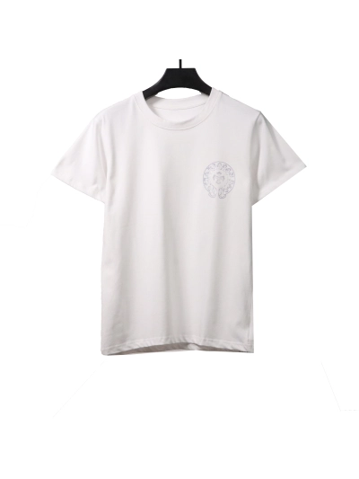 Chrome Hearts Fantasy Double Shadow Horseshoe T-Shirts White 01