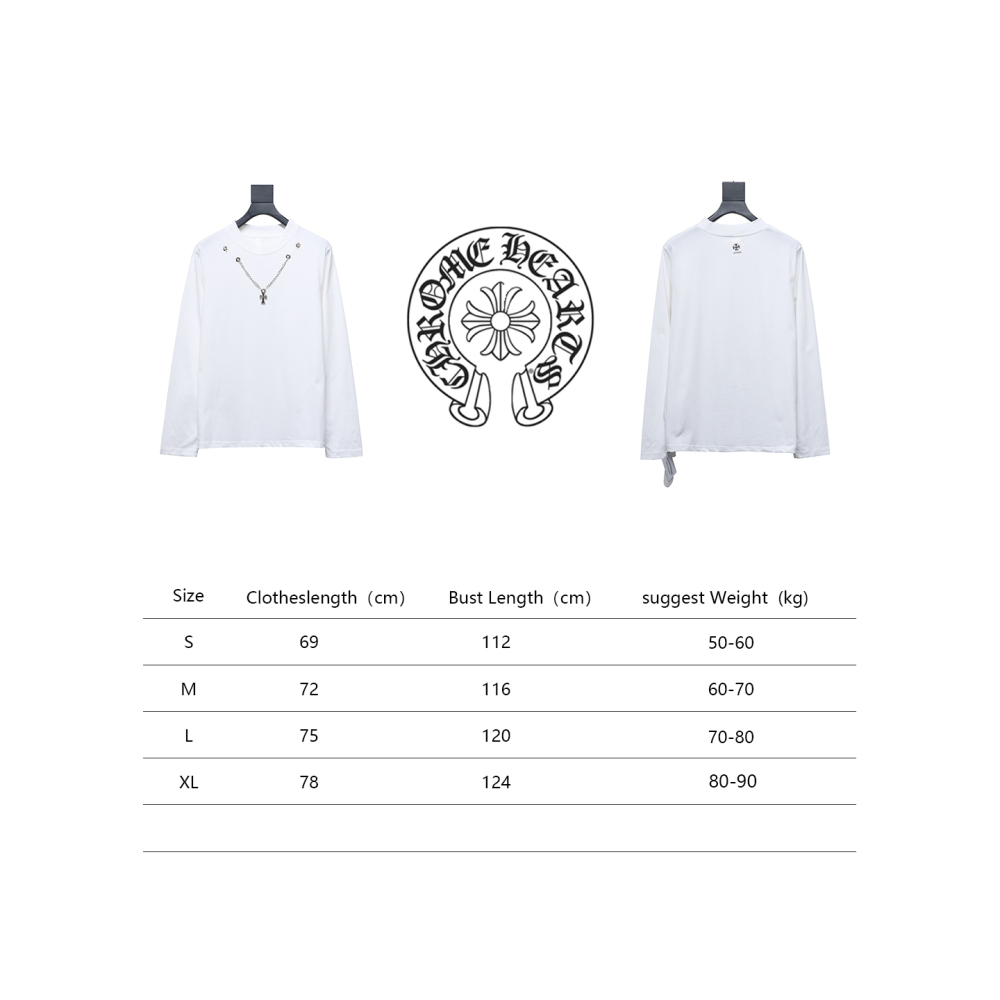  Chrome hearts hardware accessories long sleeve cross pendant T-shirt 1
