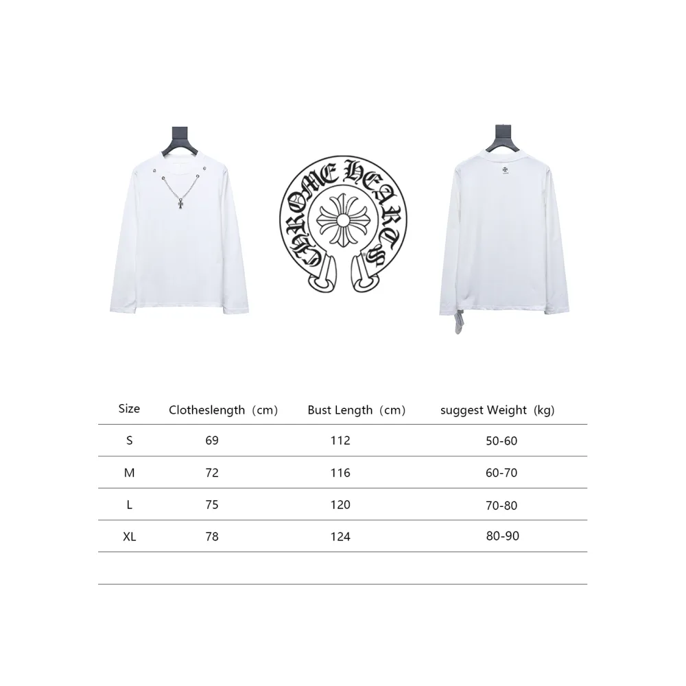  Chrome hearts hardware accessories long sleeve cross pendant T-shirt 1