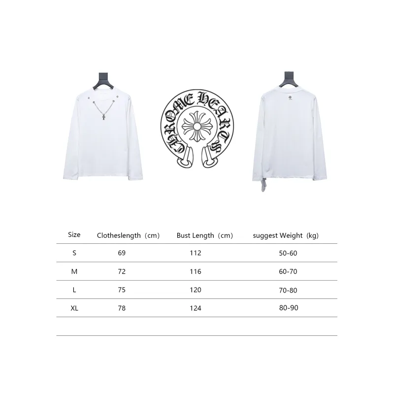  Chrome hearts hardware accessories long sleeve cross pendant T-shirt 1