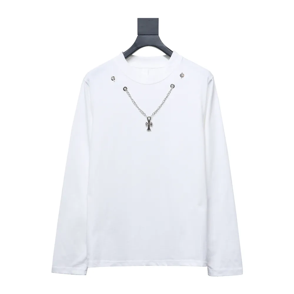 Chrome hearts hardware accessories long sleeve cross pendant T-shirt 1