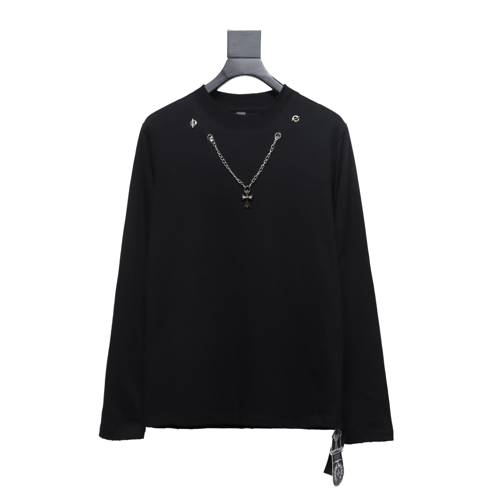  Chrome hearts hardware accessories long sleeve cross pendant T-shirt 2