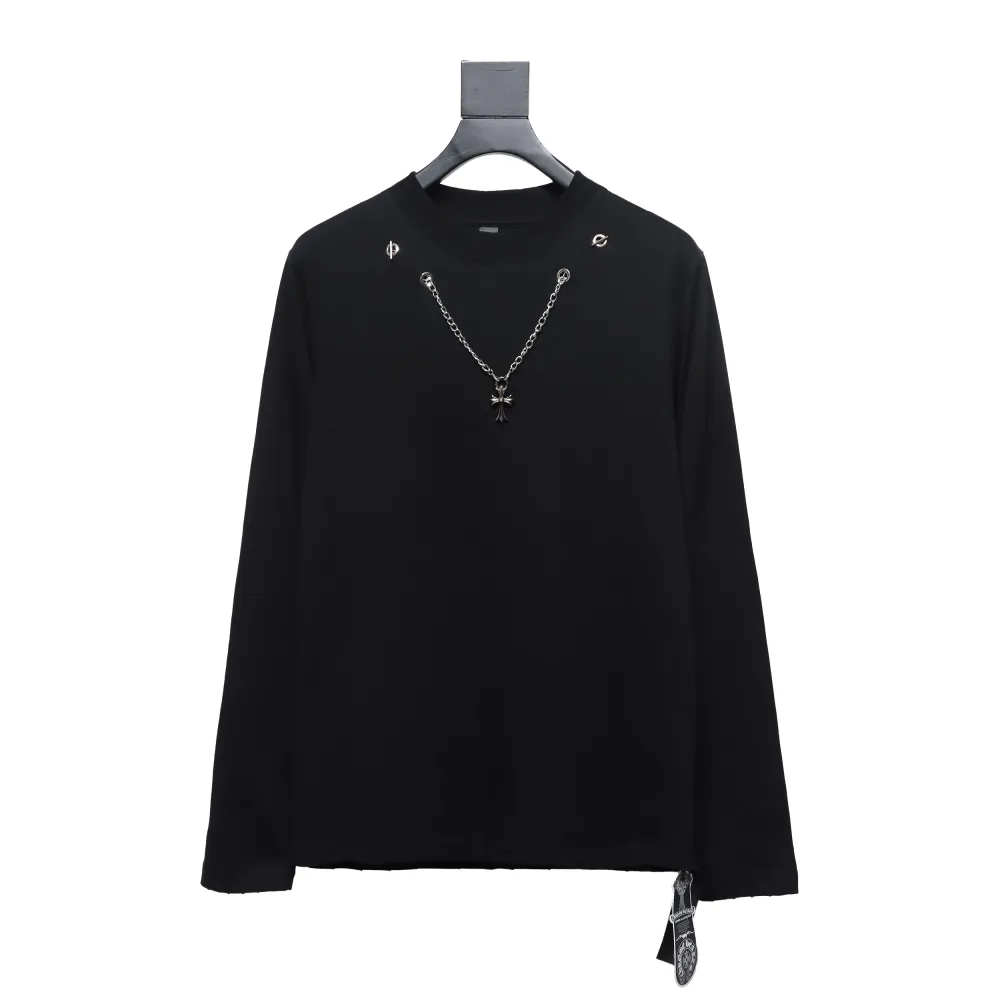  Chrome hearts hardware accessories long sleeve cross pendant T-shirt 2