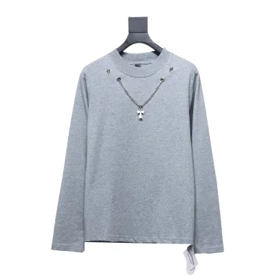  Chrome hearts hardware accessories long sleeve cross pendant T-shirt 3 01