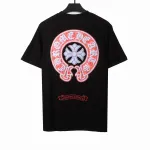  Chrome Hearts Horseshoe Foam Large Print T-Shirts Black