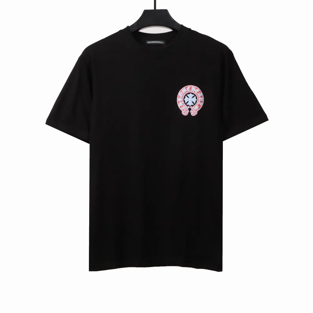  Chrome Hearts Horseshoe Foam Large Print T-Shirts Black