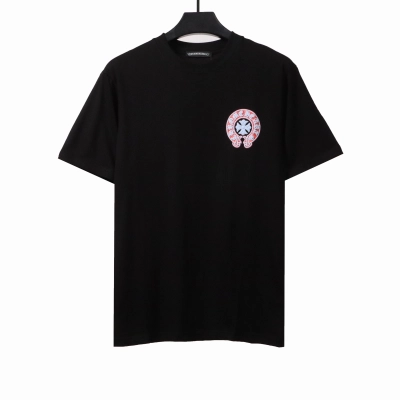 Chrome Hearts Horseshoe Foam Large Print T-Shirts Black 01