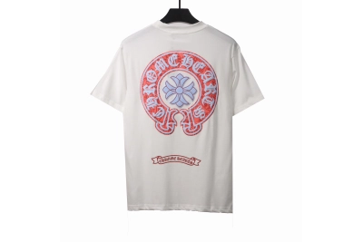 Chrome Hearts Horseshoe Foam Large Print T-Shirts White 02