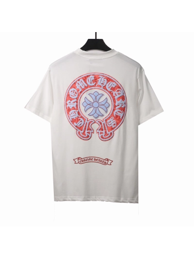Chrome Hearts Horseshoe Foam Large Print T-Shirts White 02