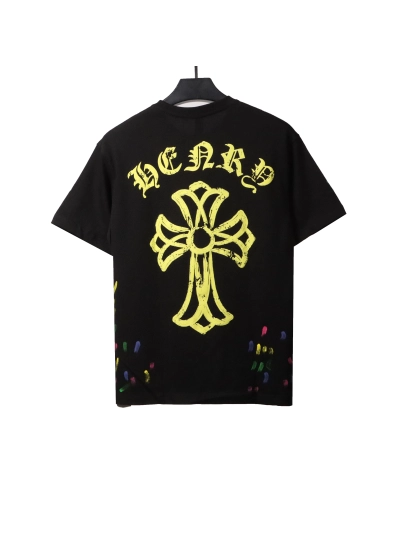 Chrome Hearts painted rendering print T-Shirts black 02