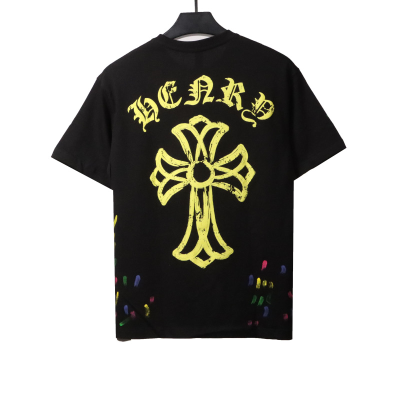  Chrome Hearts painted rendering print T-Shirts black