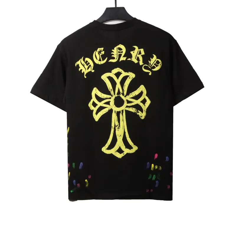  Chrome Hearts painted rendering print T-Shirts black