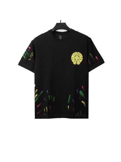 Chrome Hearts painted rendering print T-Shirts black 01