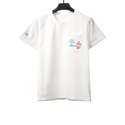  Chrome Hearts Rainbow Cross Print T-Shirts White 01