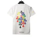  Chrome Hearts Rainbow Cross Print T-Shirts White