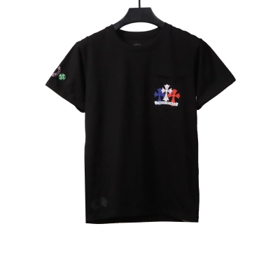  Chrome Hearts Rainbow Cross Print T-Shirts Black 01