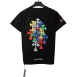  Chrome Hearts Rainbow Cross Print T-Shirts Black