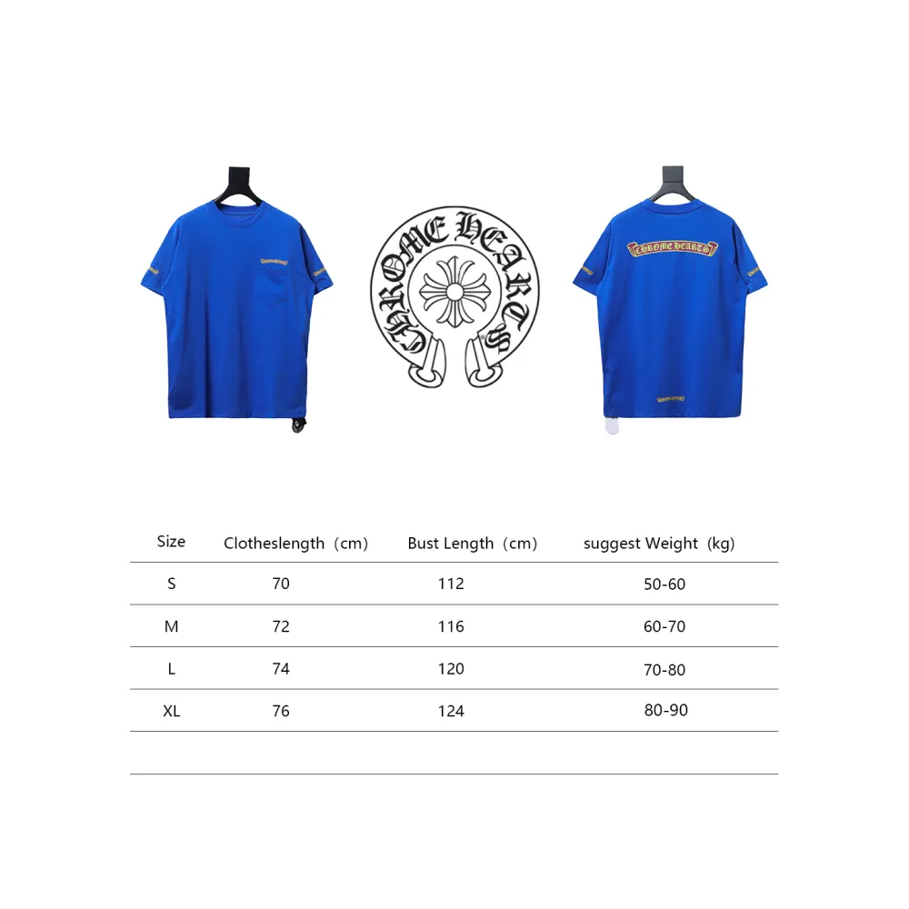  Chrome Hearts scroll banner dopamine color matching pocket T-shirt 1