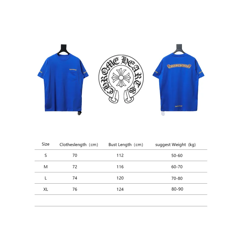 Chrome Hearts scroll banner dopamine color matching pocket T-shirt 1