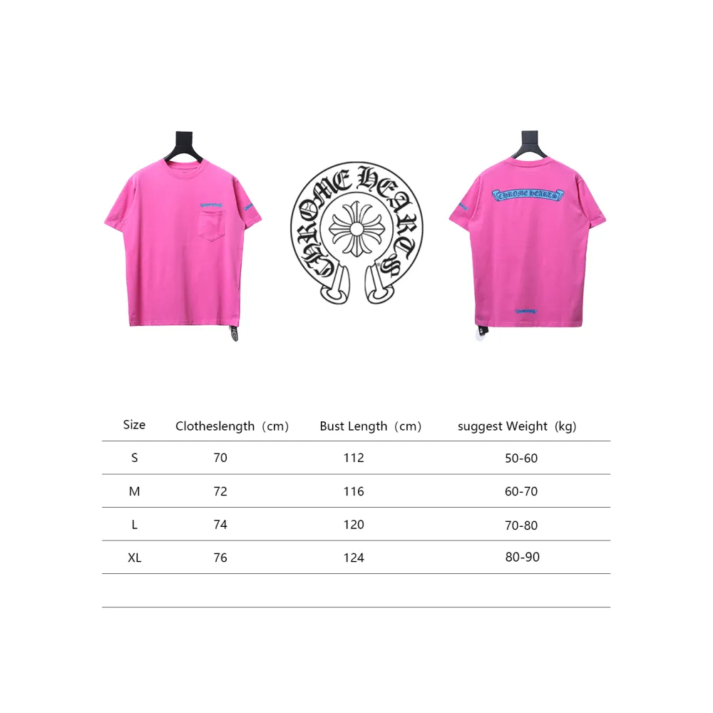  Chrome Hearts scroll banner dopamine color matching pocket T-shirt 2
