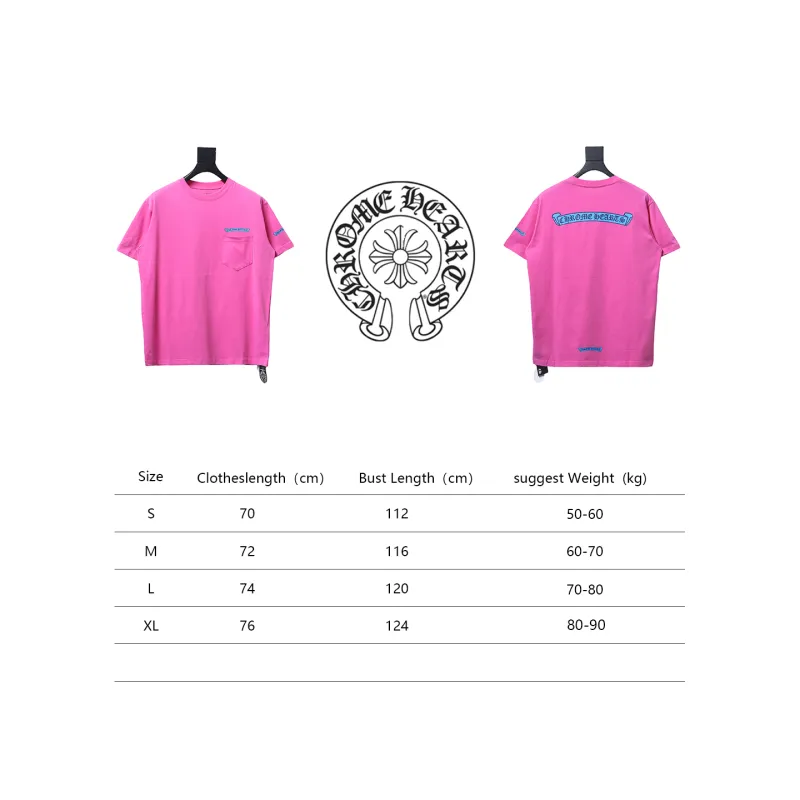  Chrome Hearts scroll banner dopamine color matching pocket T-shirt 2