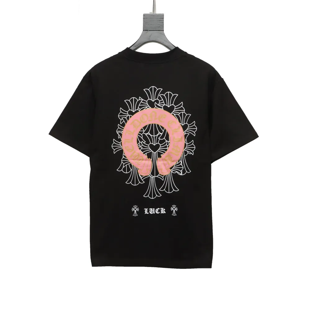  Chrome HeartsCH Sanskrit cross round T-Shirts T-shirt black