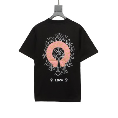  Chrome HeartsCH Sanskrit cross round T-Shirts T-shirt black 02