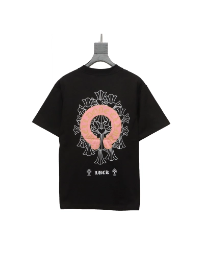 Chrome HeartsCH Sanskrit cross round T-Shirts T-shirt black 02