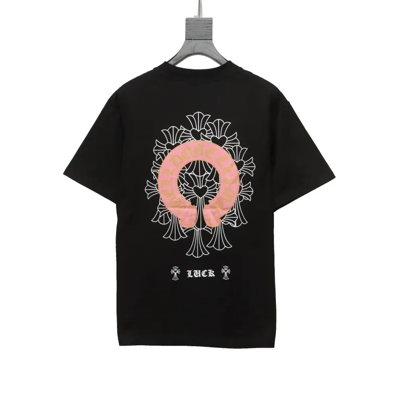  Chrome HeartsCH Sanskrit cross round T-Shirts T-shirt black