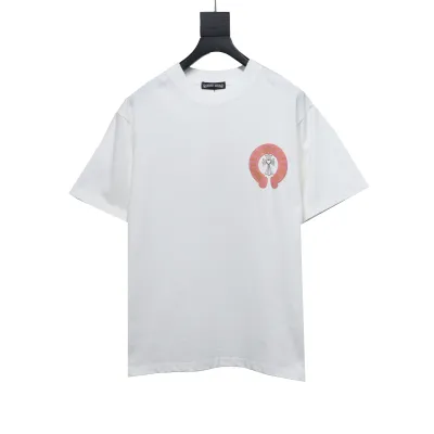  Chrome HeartsCH Sanskrit cross round T-Shirts T-shirt white 01