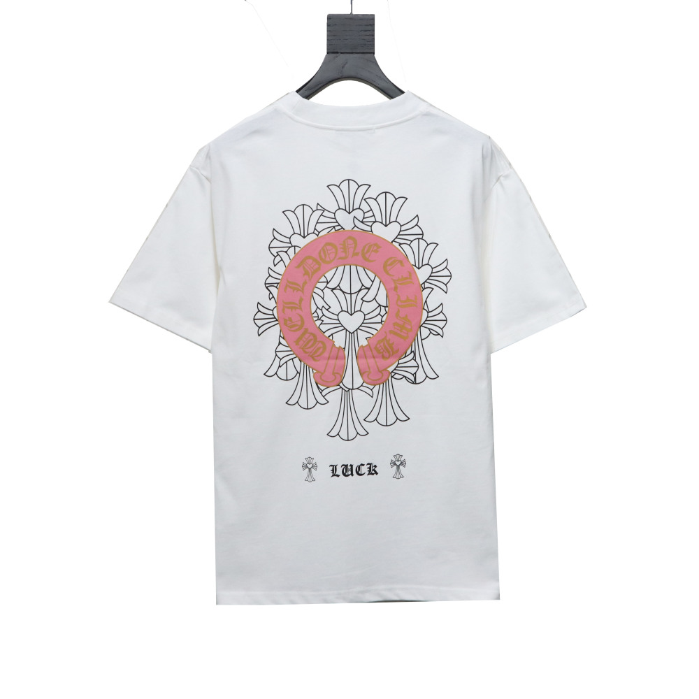  Chrome HeartsCH Sanskrit cross round T-Shirts T-shirt white