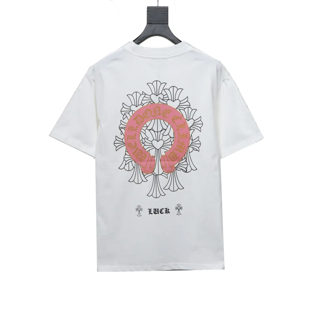  Chrome HeartsCH Sanskrit cross round T-Shirts T-shirt white