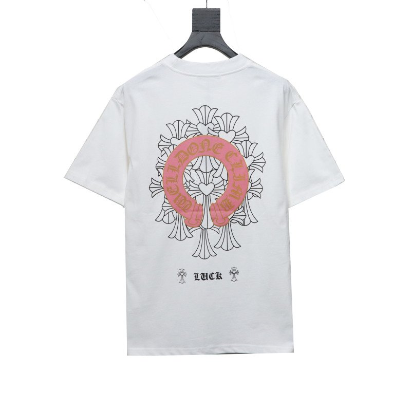  Chrome HeartsCH Sanskrit cross round T-Shirts T-shirt white