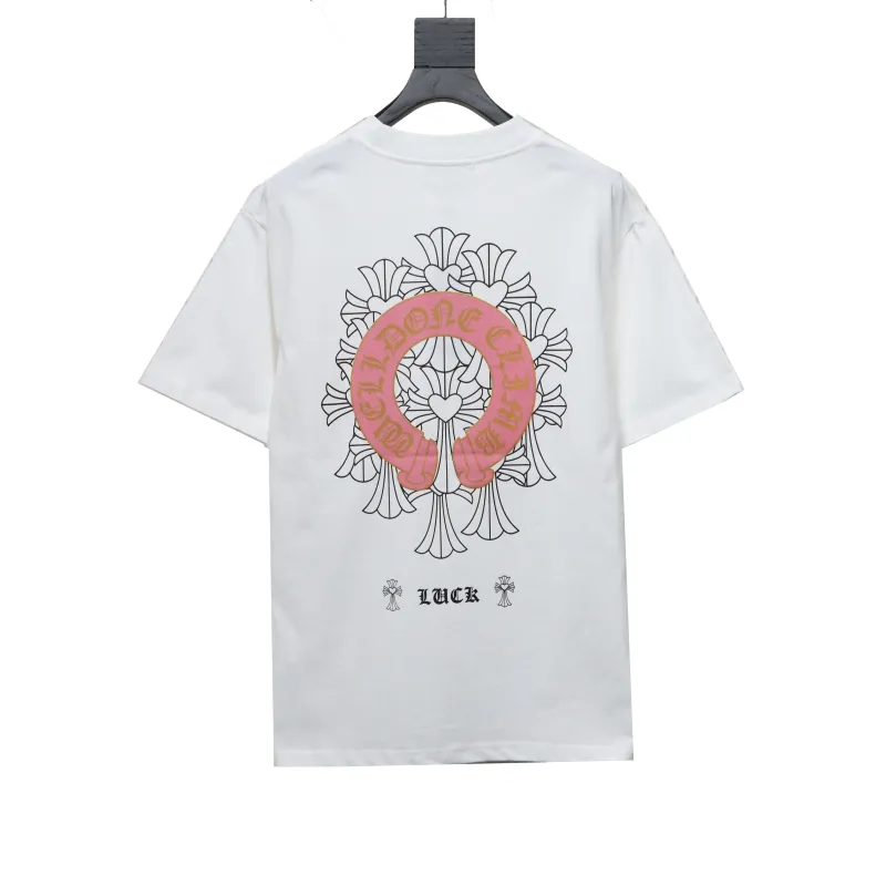 Chrome HeartsCH Sanskrit cross round T-Shirts T-shirt white