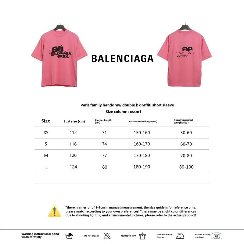  BalenciageHAND DRAW Double B Graffiti T-Shirts 2