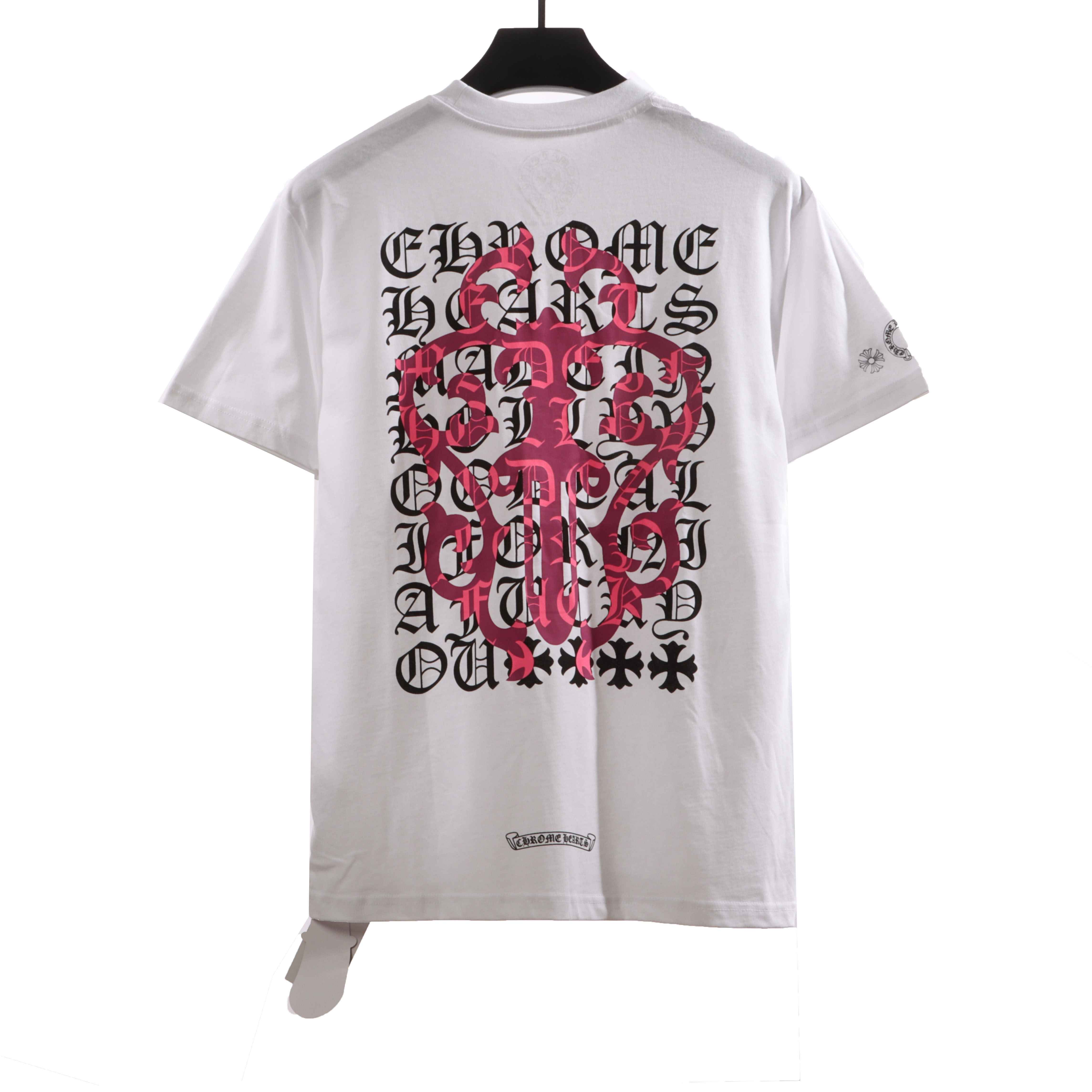  Chrome Hearts Back Holy Sword Overlap Print T-Shirts