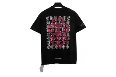 Chrome Hearts Back Holy Sword Overlap Print T-Shirts Black 02