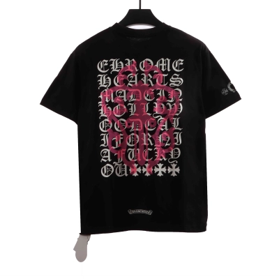  Chrome Hearts Back Holy Sword Overlap Print T-Shirts Black 02
